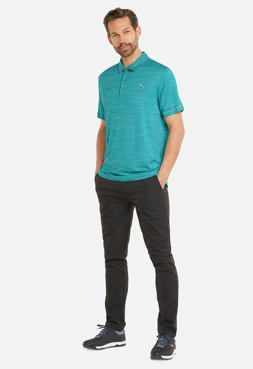 PUMA - Cloudspun golf monarch polo - dusty aqua heather/quiet shade