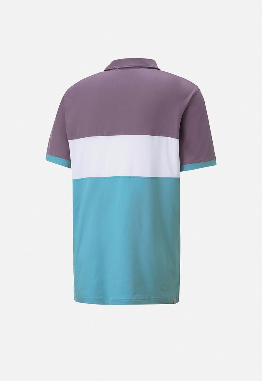 PUMA - Cloudspun highway polo - purple charcoal & dusty aqua