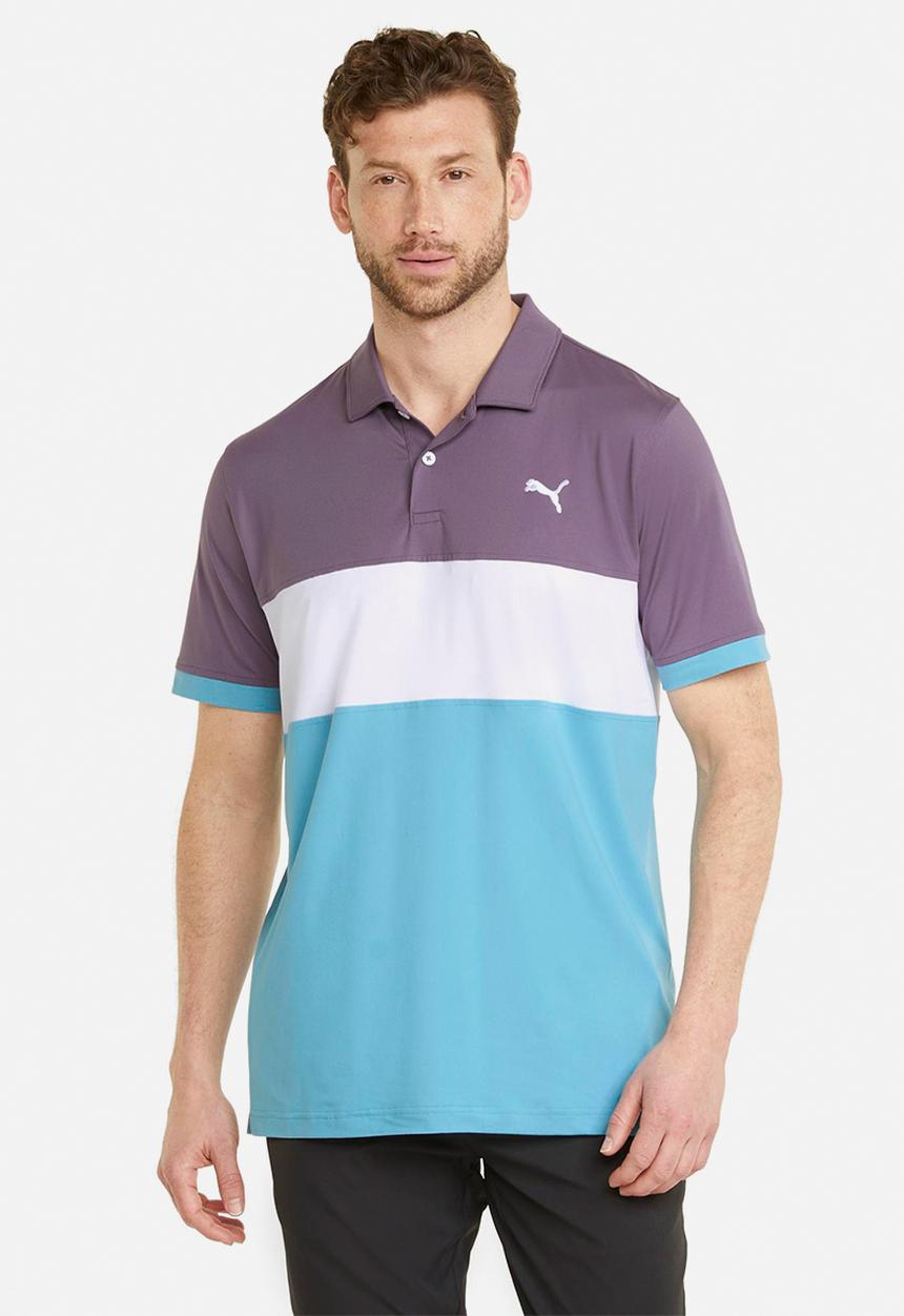 PUMA - Cloudspun highway polo - purple charcoal & dusty aqua