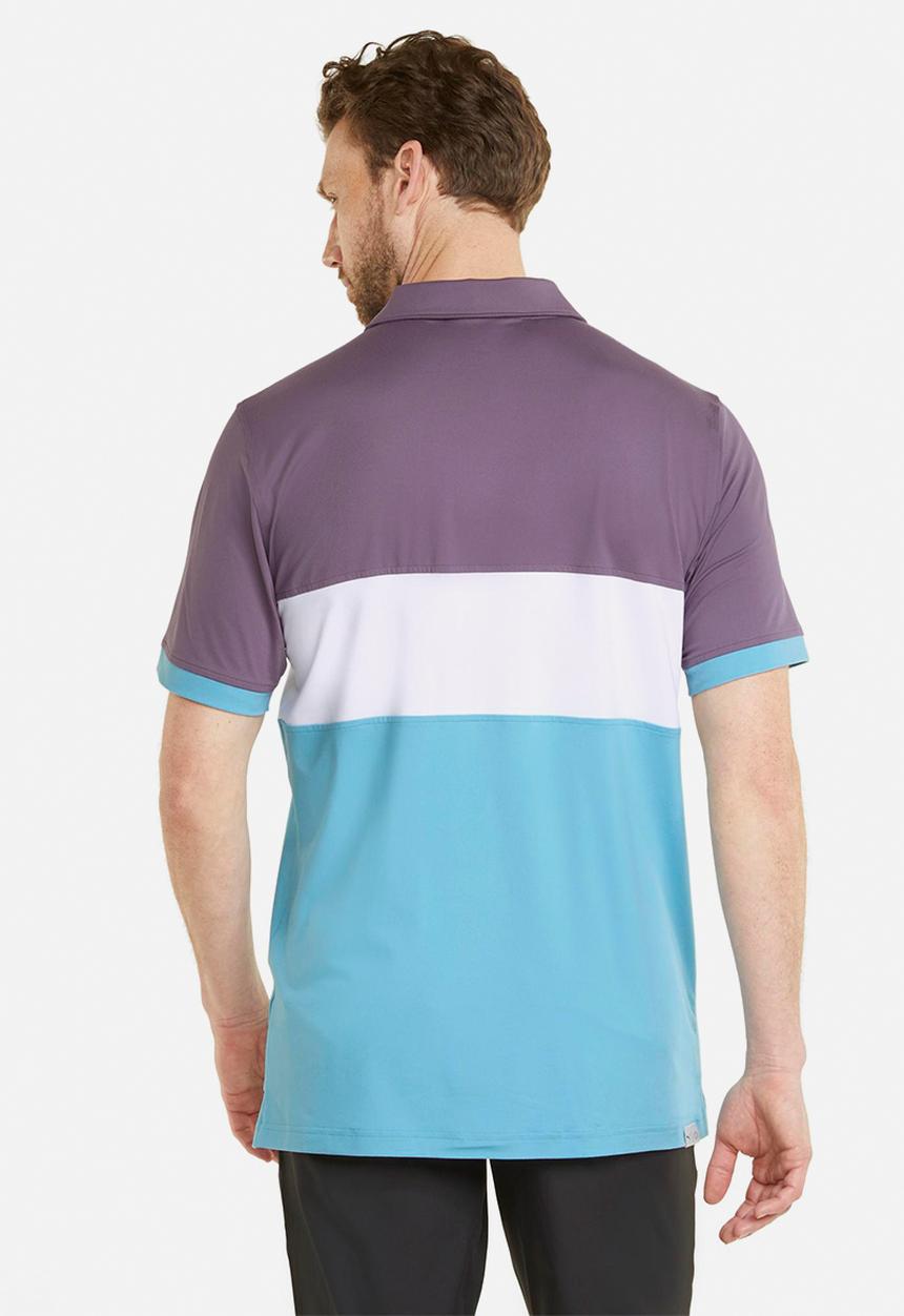 PUMA - Cloudspun highway polo - purple charcoal & dusty aqua