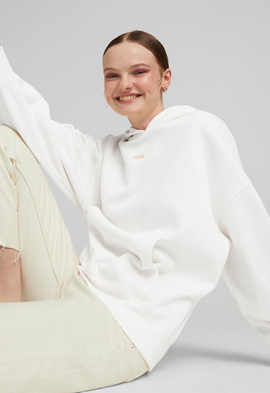 PUMA - Classics oversized hoodie - white 