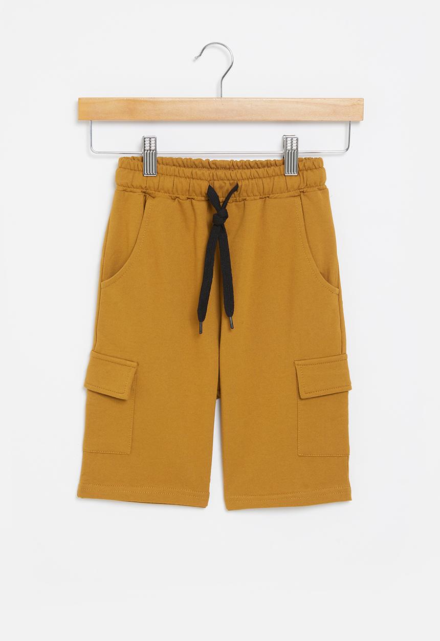 Rebel Republic - Fleece cargo shorts - tobacco