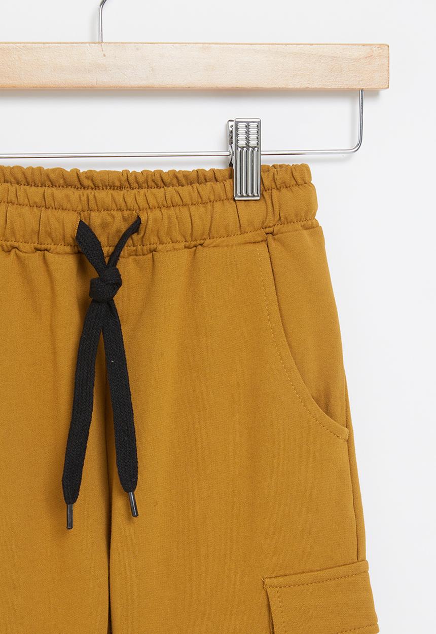 Rebel Republic - Fleece cargo shorts - tobacco