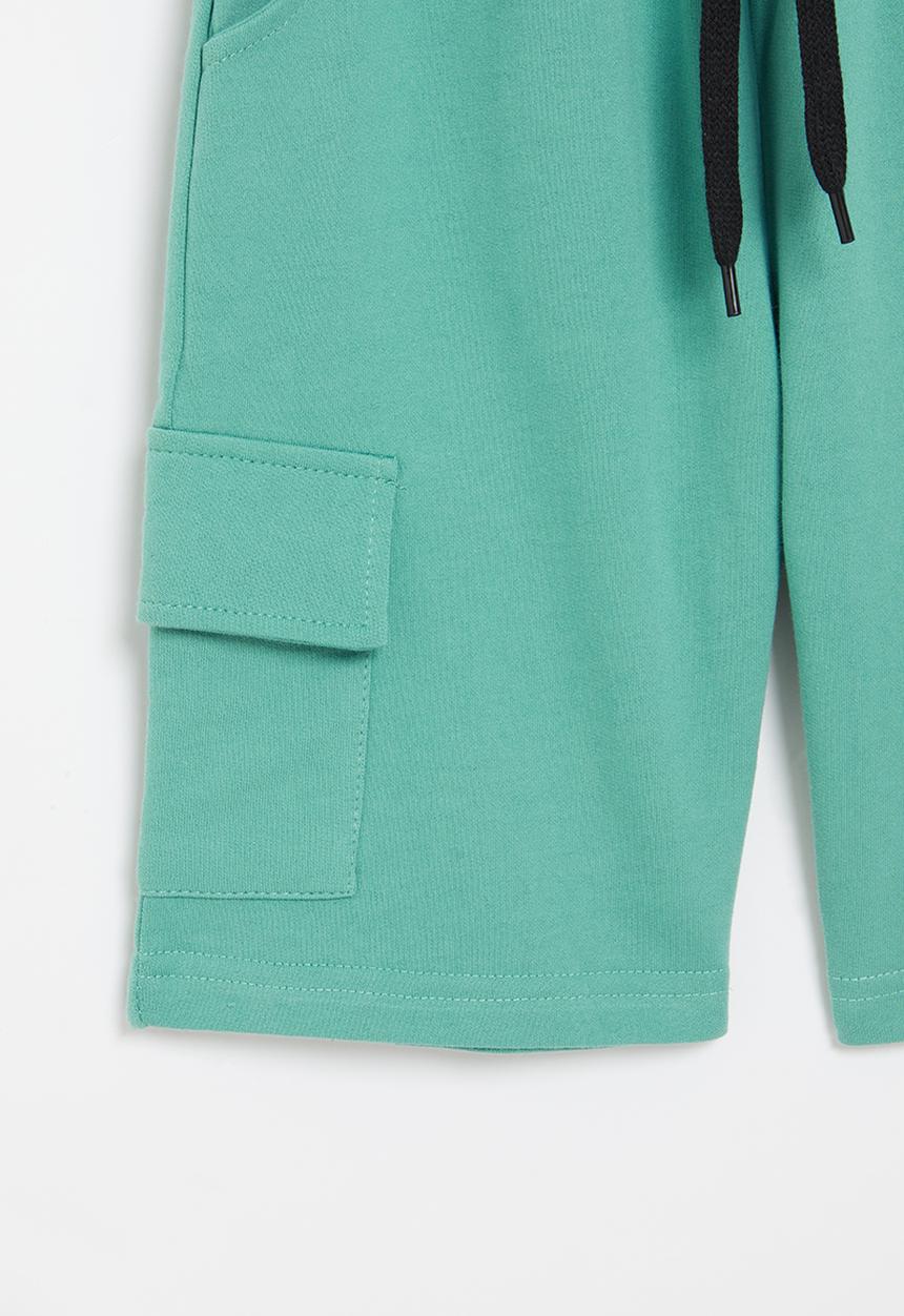 Rebel Republic - Fleece cargo shorts - blue