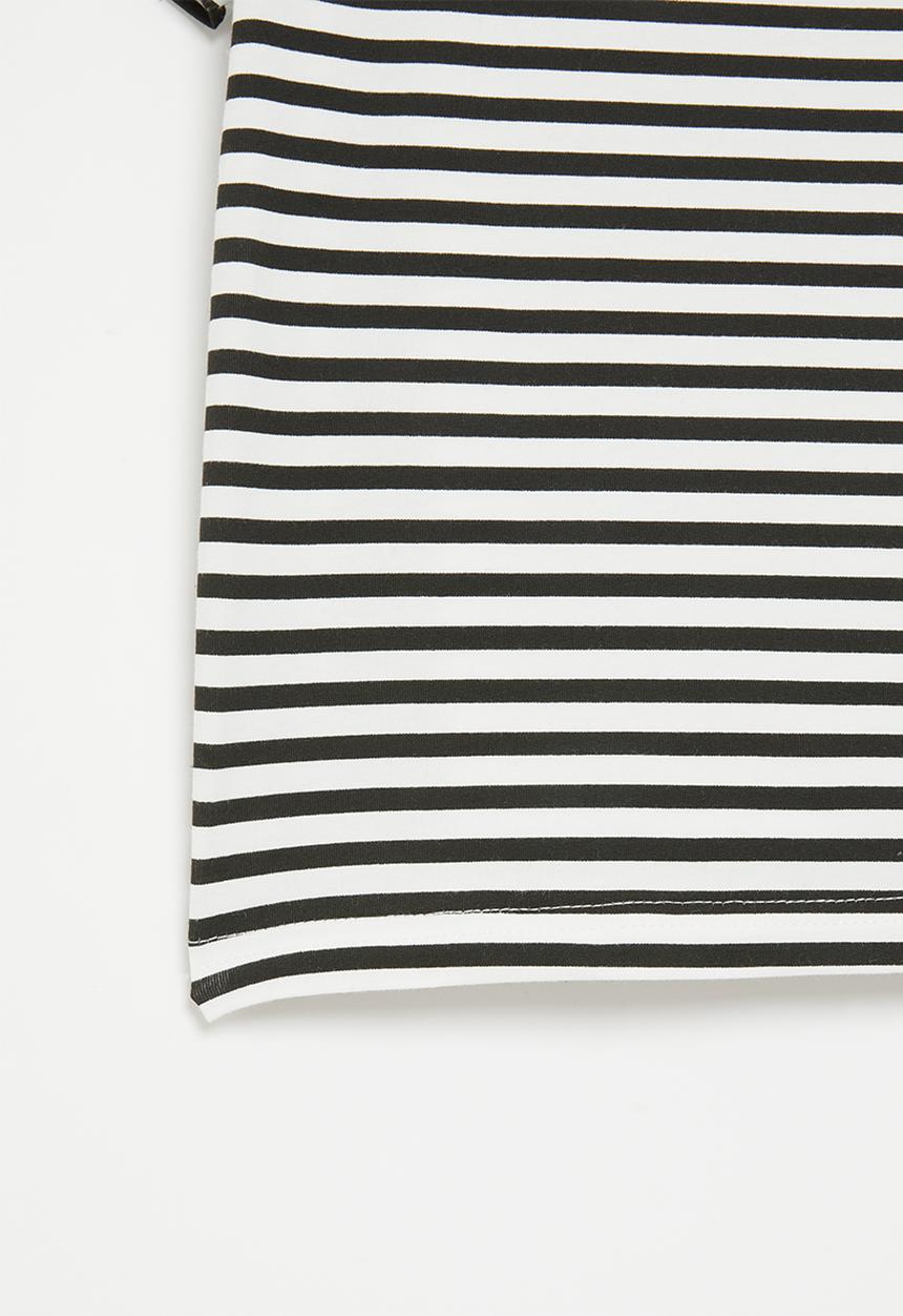 Pop Candy - Stripe tee - black & white