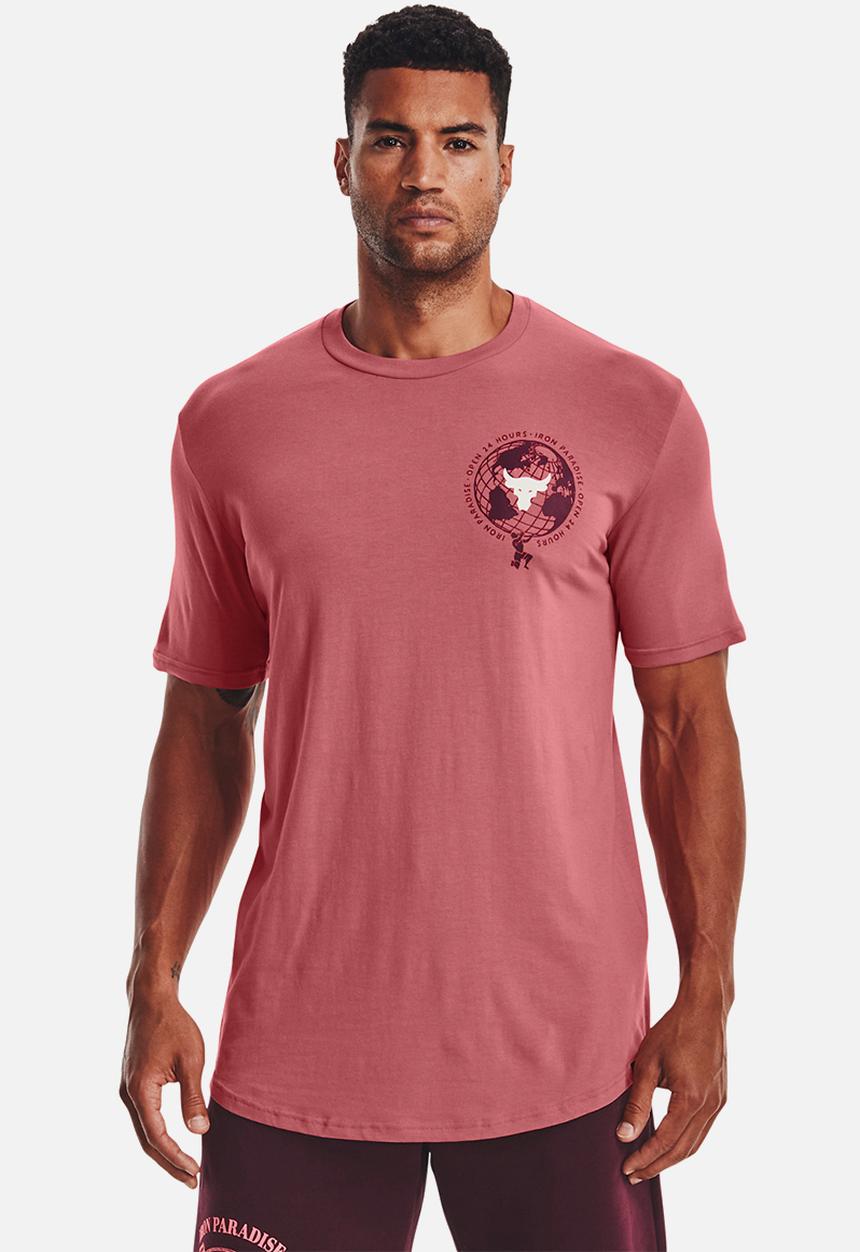 Under Armour - UA Project Rock open 24 hours s/s tee - deco rose