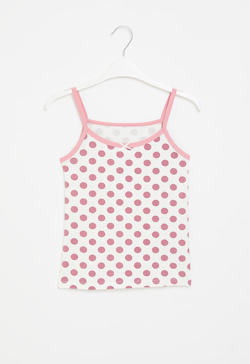 Rebel Republic - Polka dot vest - white/pink