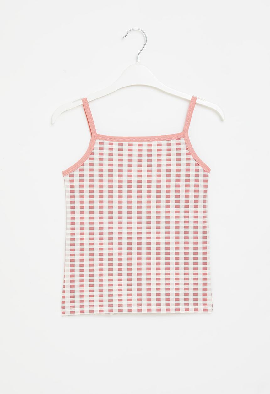 Rebel Republic - Check vest - white/pink