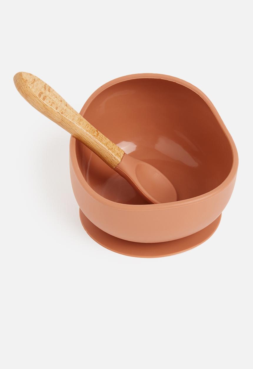 Sixth Floor - Silicone baby suction bowl and spoon - sand