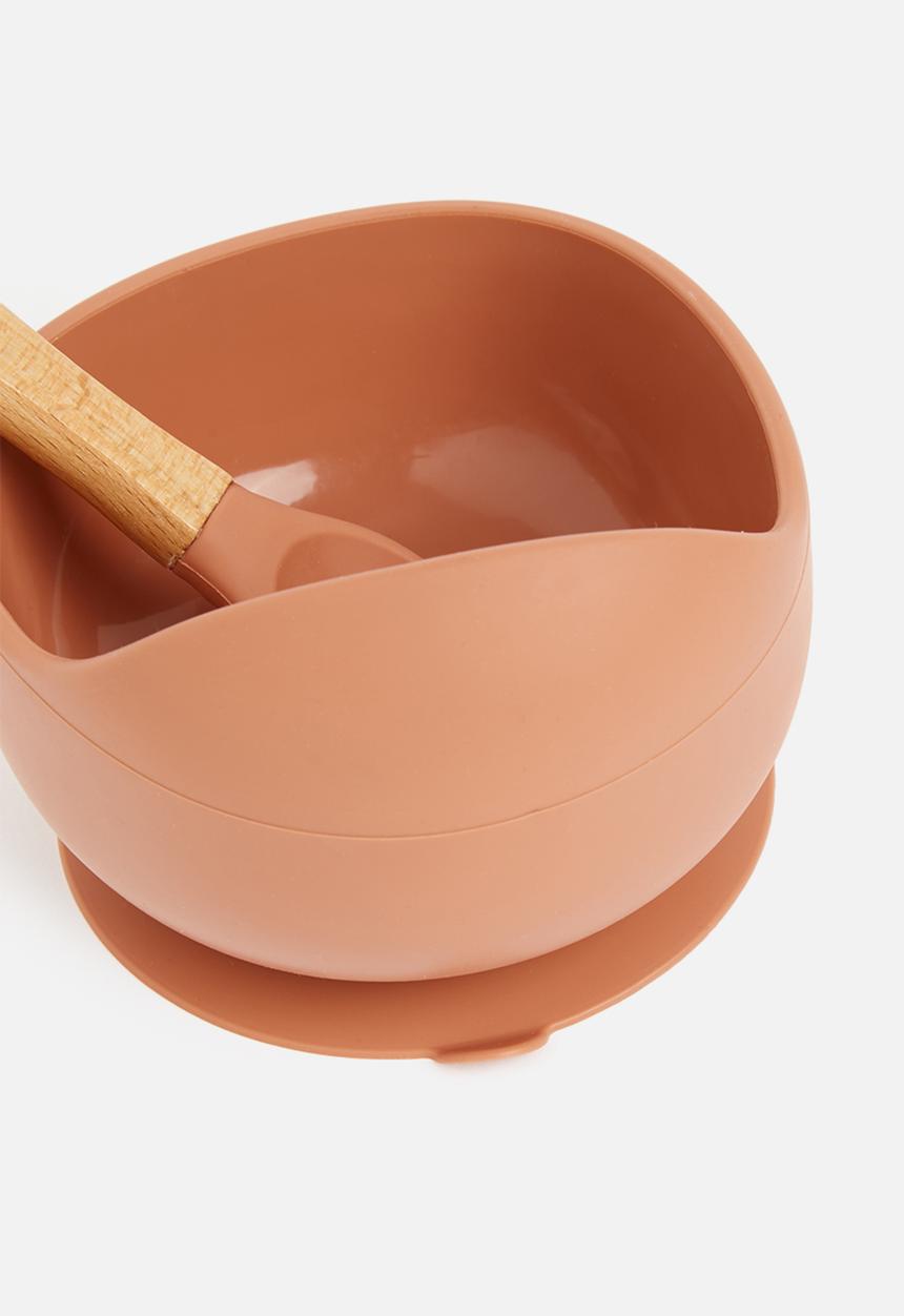 Sixth Floor - Silicone baby suction bowl and spoon - sand