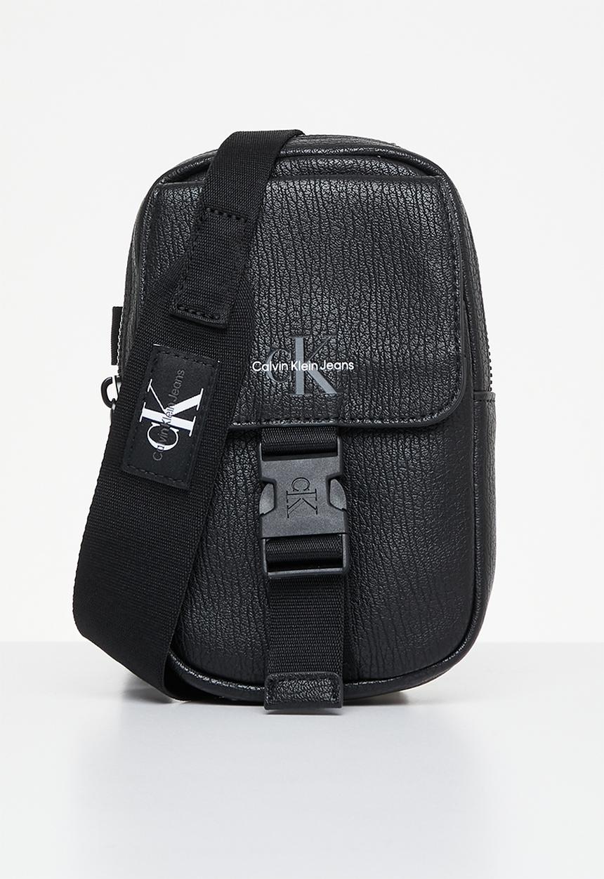 Calvin Klein - Mono textured phone crossbody - black