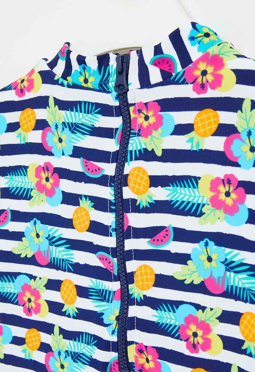 Rebel Republic - Stripe long sleeve swimsuit - multi