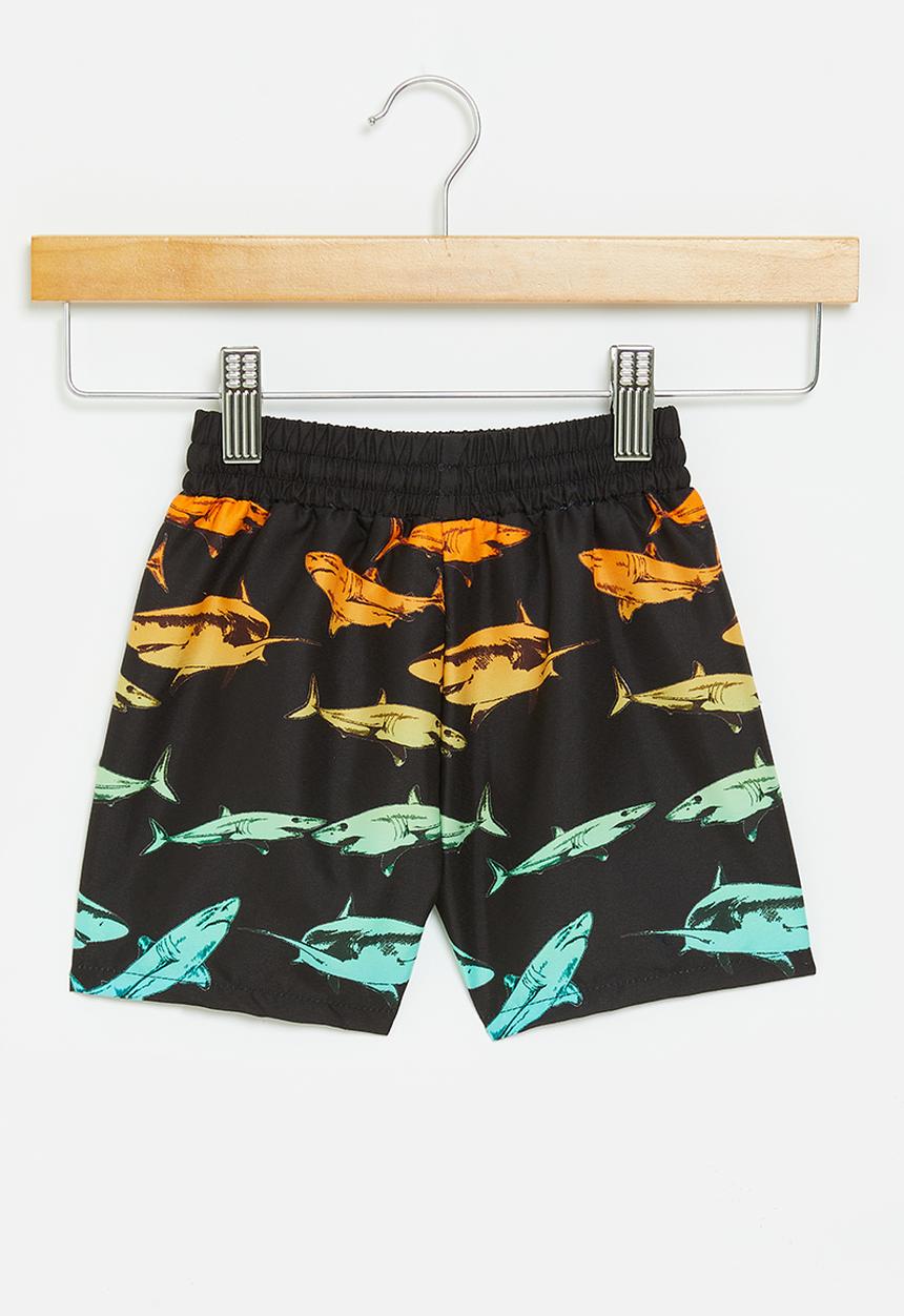 Pop Candy - Boys printed swim boardshorts - black