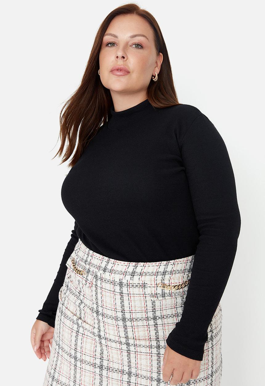 Trendyol - Plus turtleneck top - black