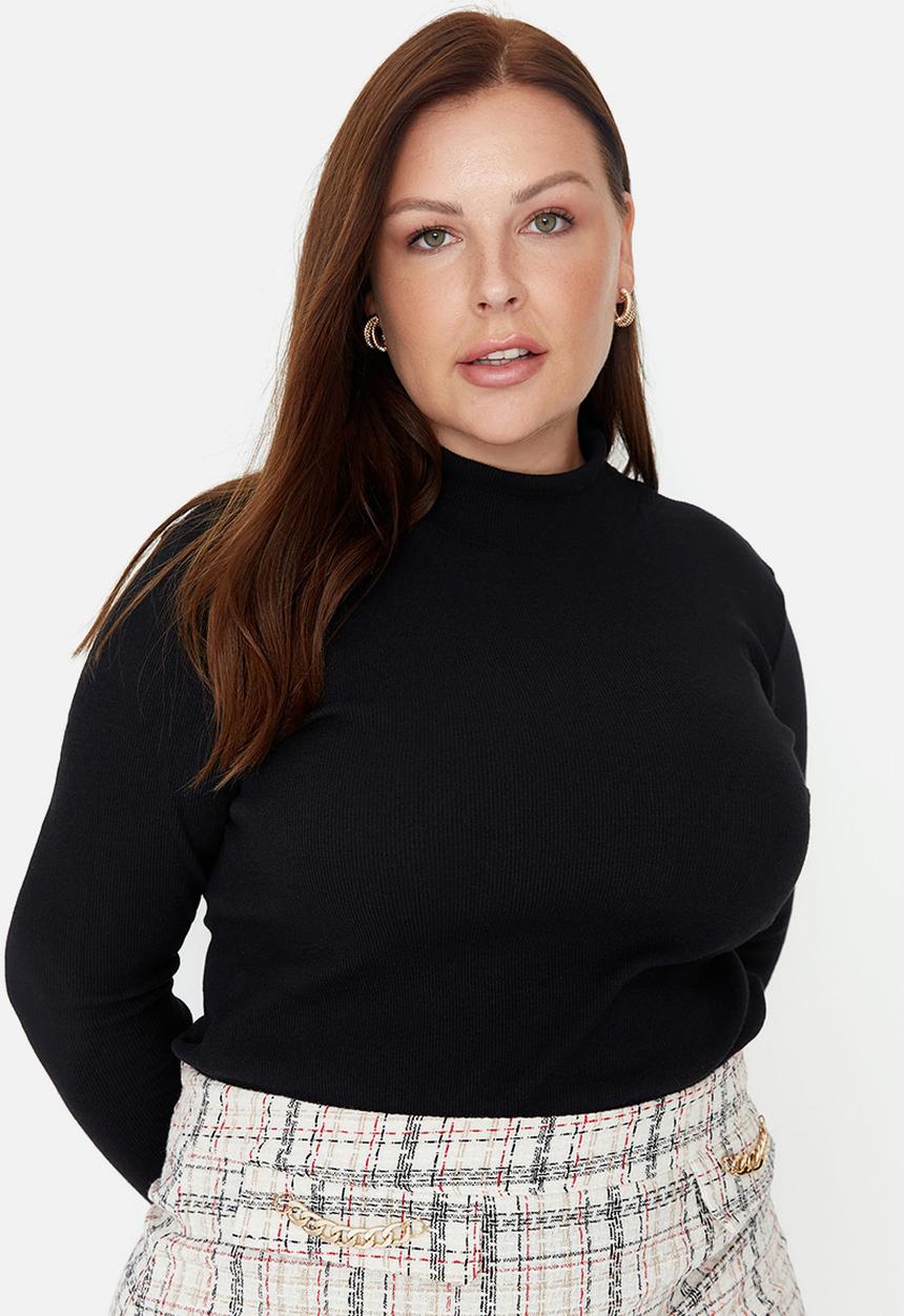 Trendyol - Plus turtleneck top - black