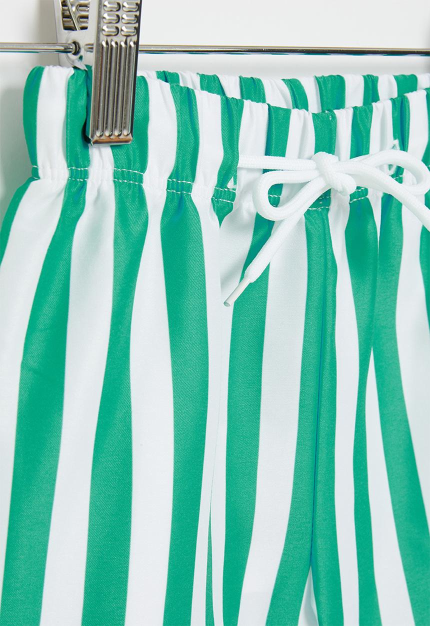 Pop Candy - Stripe board shorts - green & white 