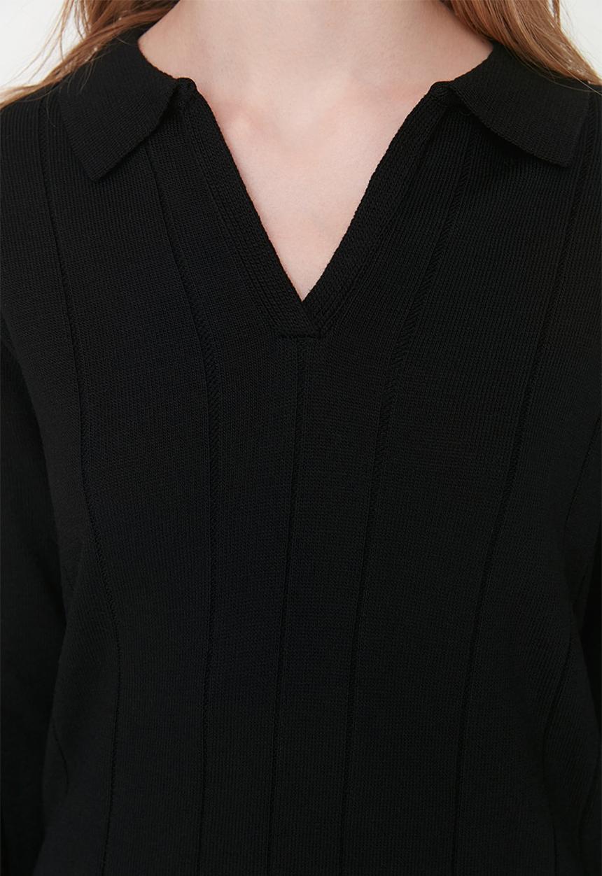 Trendyol - Ribbed knit dress - black