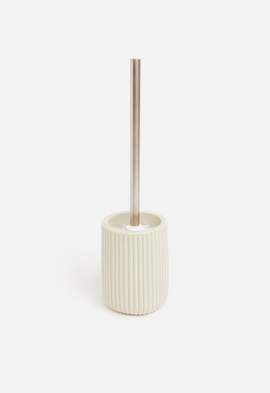 Bathroom Solutions - Stoneware toilet brush and holder - taupe