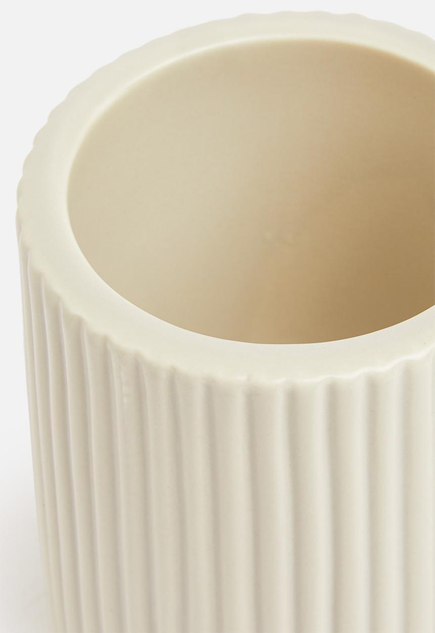 Bathroom Solutions - Stoneware toilet brush and holder - taupe