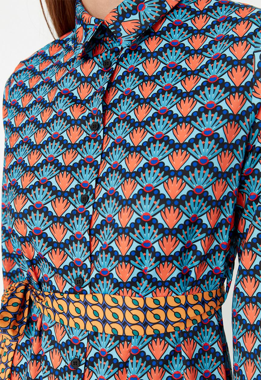 Trendyol - Print shirt dress - navy