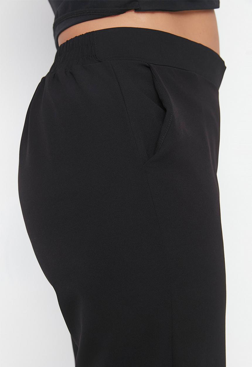 Trendyol - Plus elastic waist trousers - black