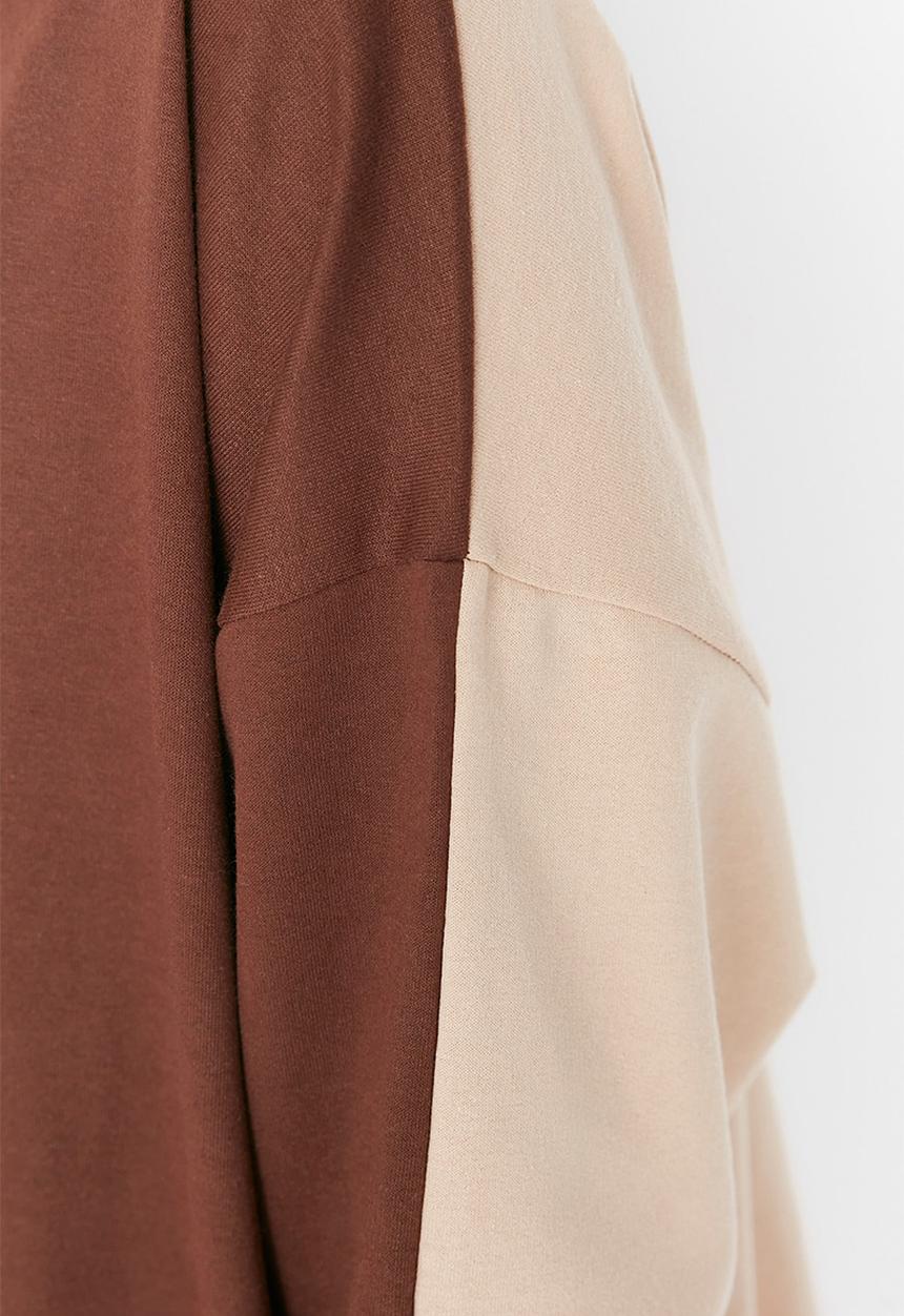Trendyol - Colour block slim fit tracksuit - brown