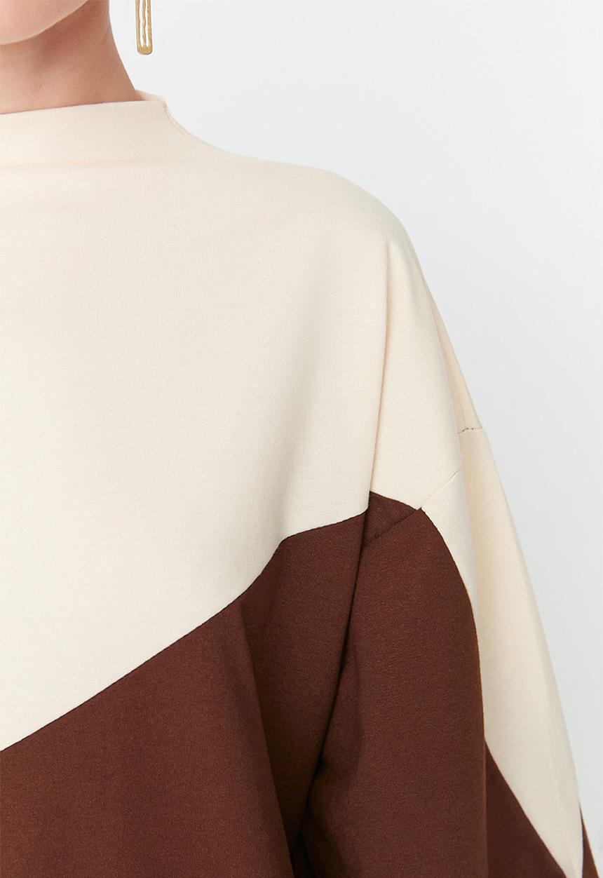 Trendyol - Colour block box dress - brown