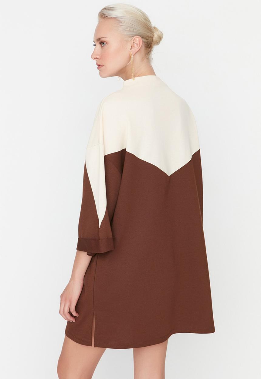 Trendyol - Colour block box dress - brown