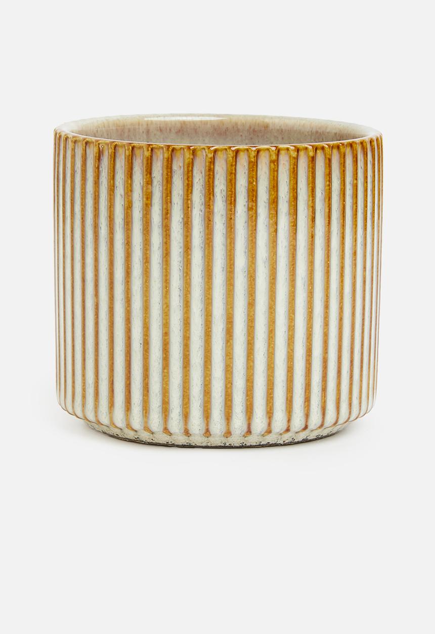 H&S - Embossed flowerpot - natural