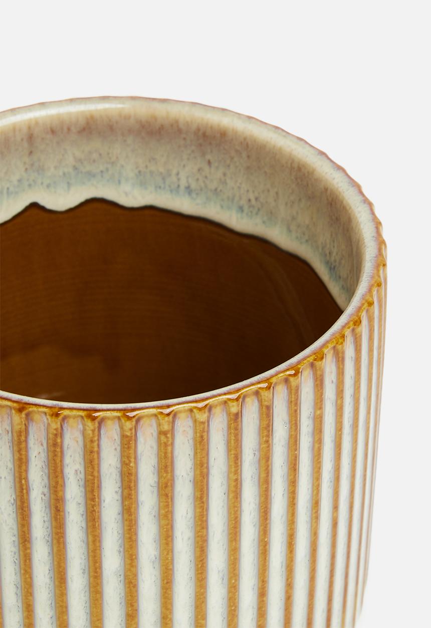 H&S - Embossed flowerpot - natural