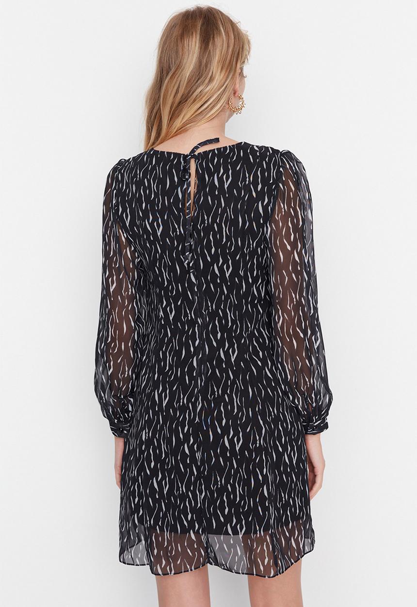 Trendyol - Printed dress skater - black