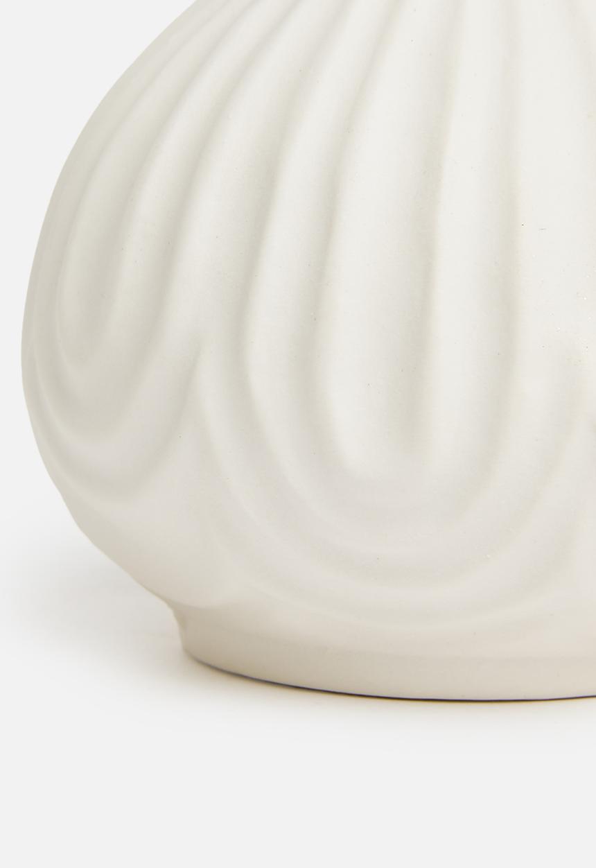 H&S - Deco wide porcelain vase - matte white