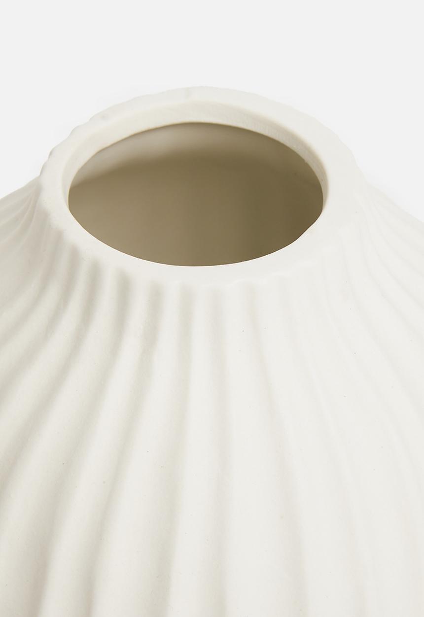 H&S - Deco wide porcelain vase - matte white