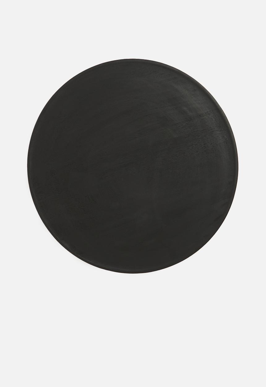 H&S - Round candle plate - black