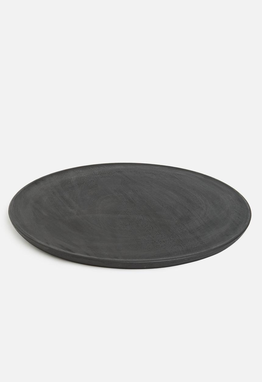 H&S - Round candle plate - black