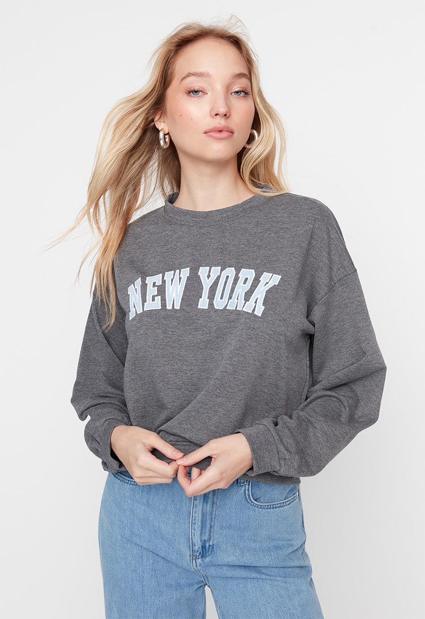 Trendyol - New york basic thin sweater - anthracite