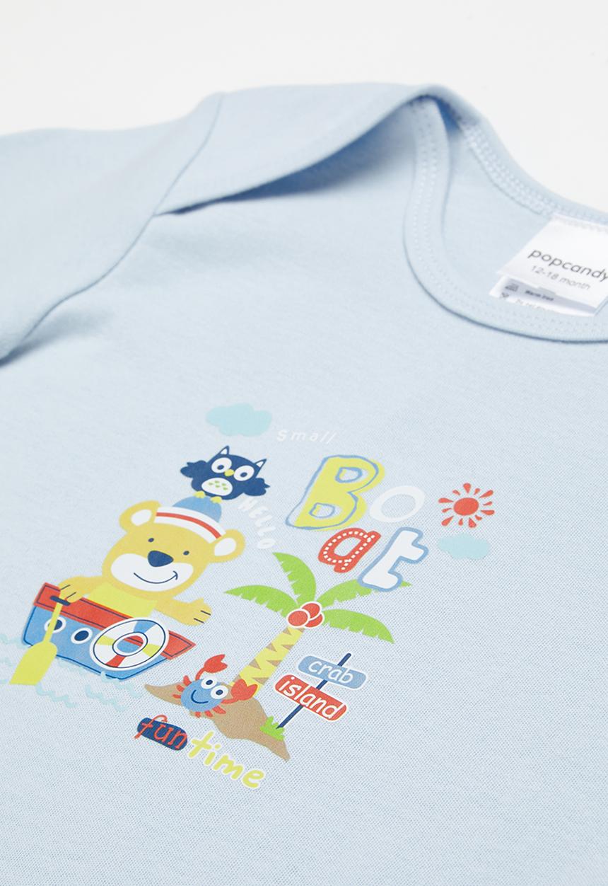 Pop Candy - Graphic babygrow - blue