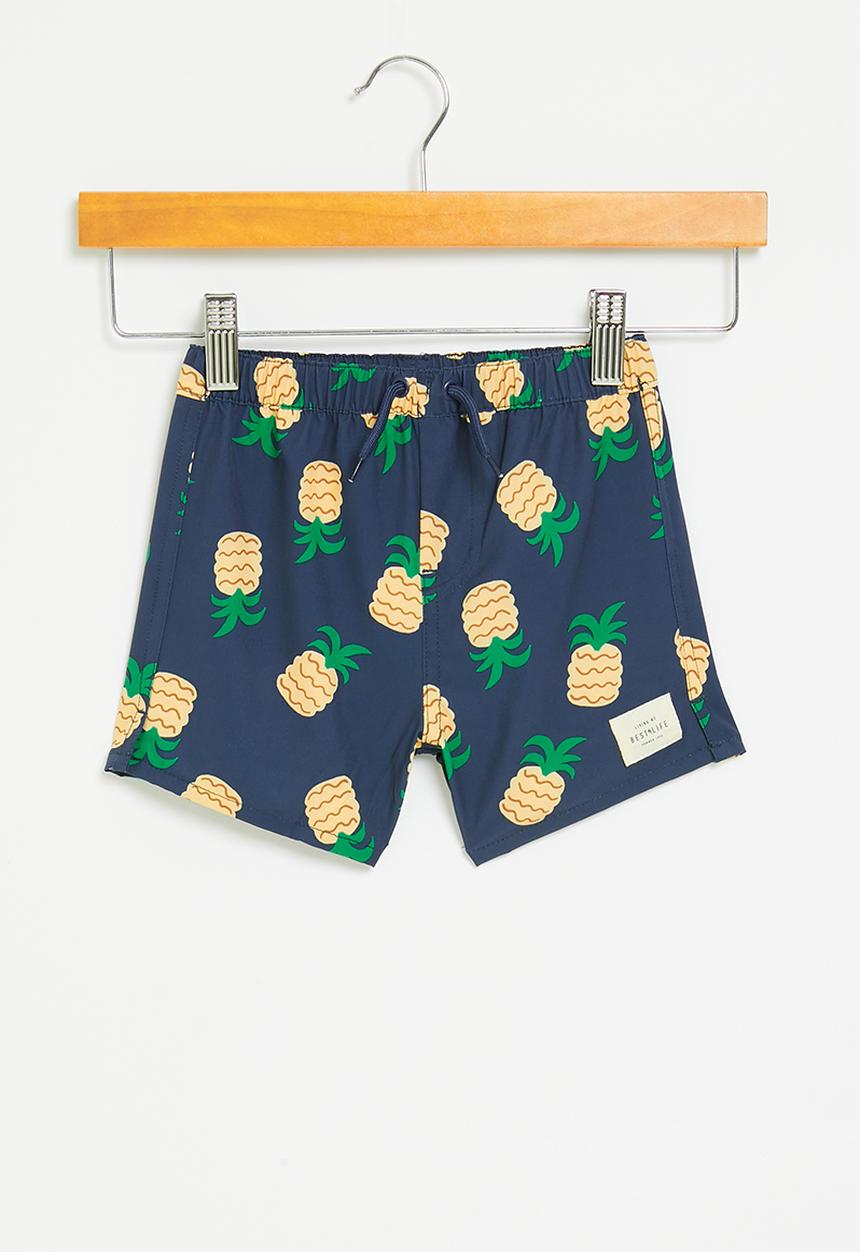 Cotton On - Bailey swim short - petty blue/tropical pineapples