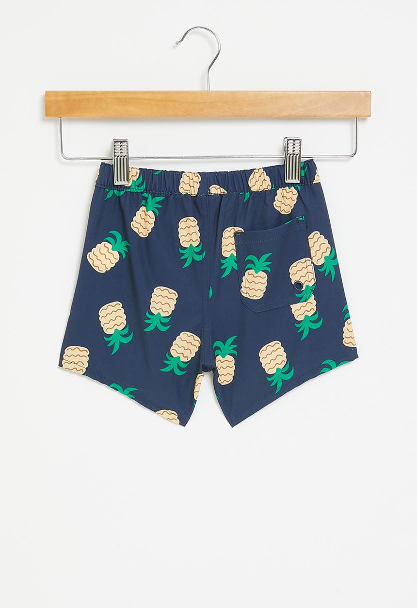 Cotton On - Bailey swim short - petty blue/tropical pineapples