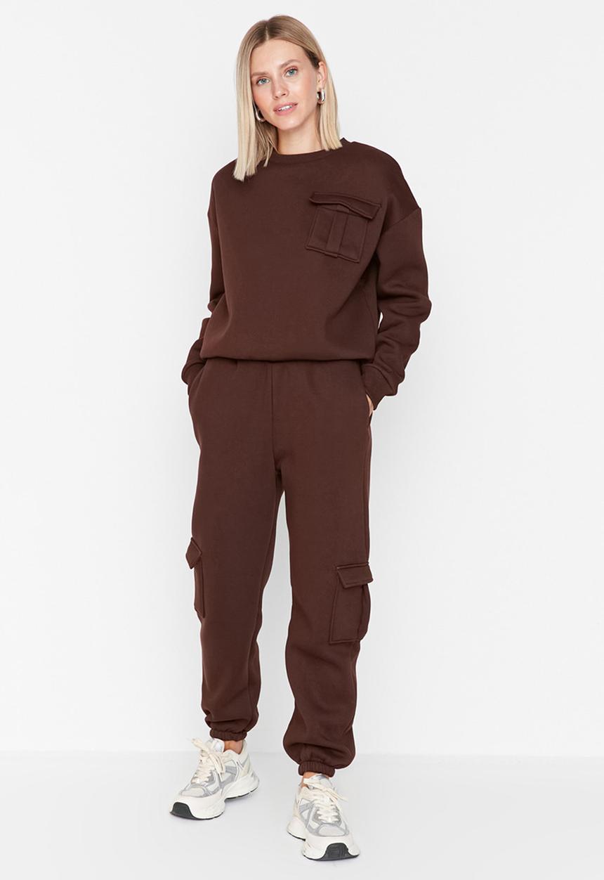 Trendyol - Pocket detail jogger sweatpants - dark brown
