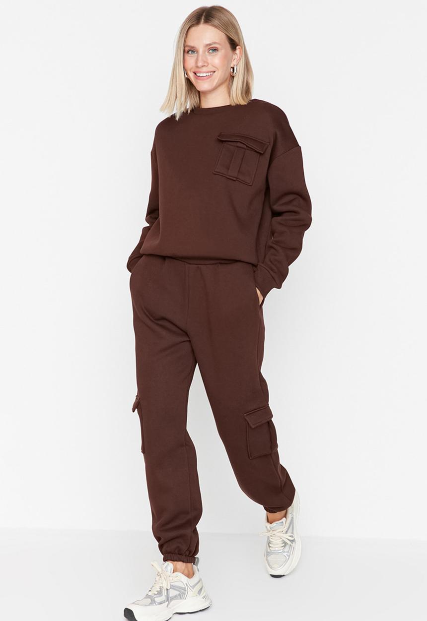 Trendyol - Pocket detail jogger sweatpants - dark brown