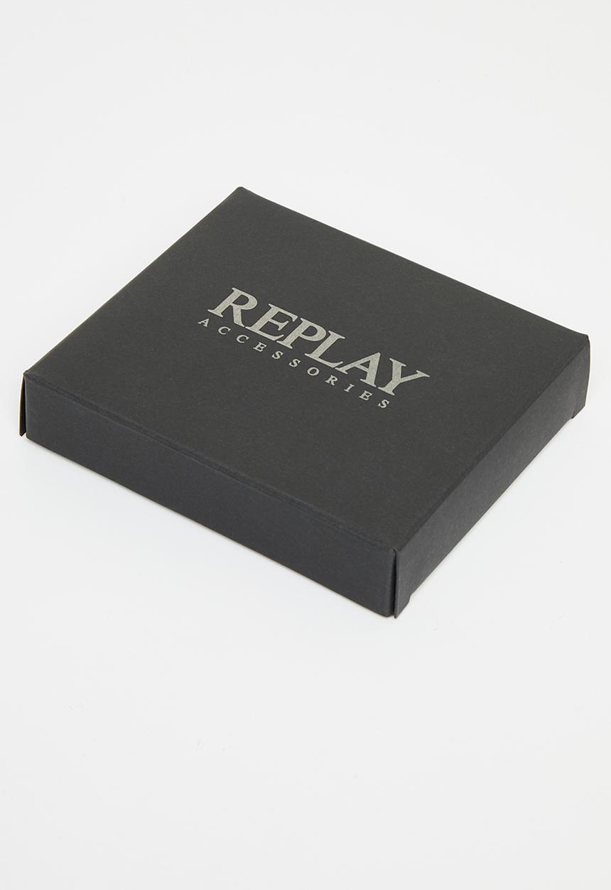 Replay - Replay leather wallet - brown wood
