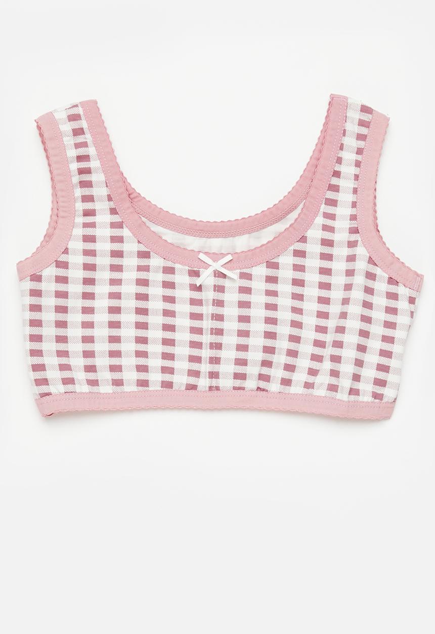 Rebel Republic - Check bra - white & pink