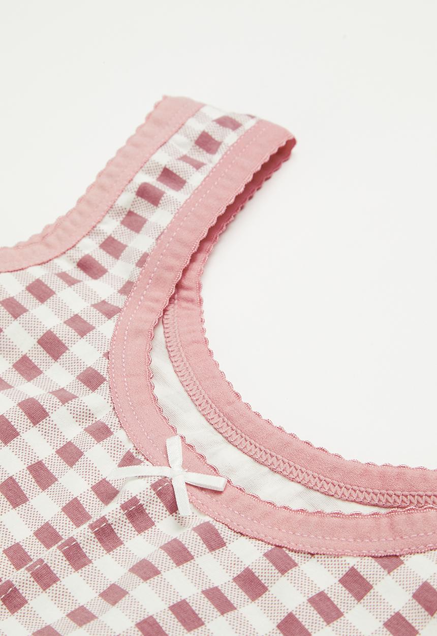 Rebel Republic - Check bra - white & pink