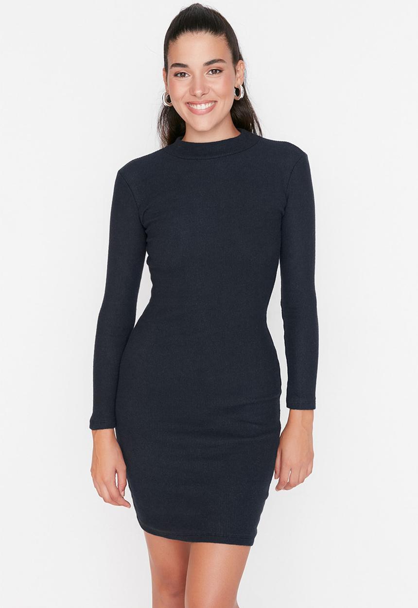 Trendyol - 2-pack turtleneck knit dress - black/grey