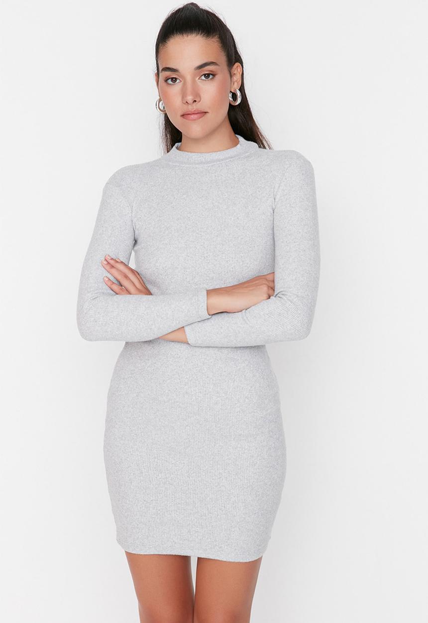 Trendyol - 2-pack turtleneck knit dress - black/grey