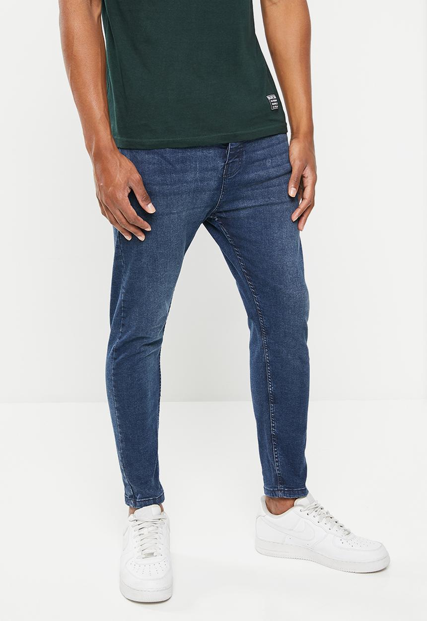 Brave Soul - Mjn-madisoncrodb crop denim skinny - dark blue