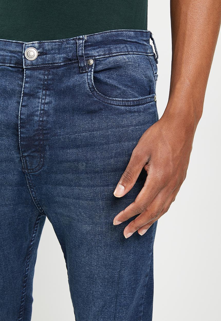 Brave Soul - Mjn-madisoncrodb crop denim skinny - dark blue
