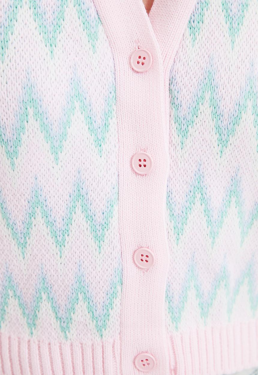 Trendyol - Plaid sweater vest - pink