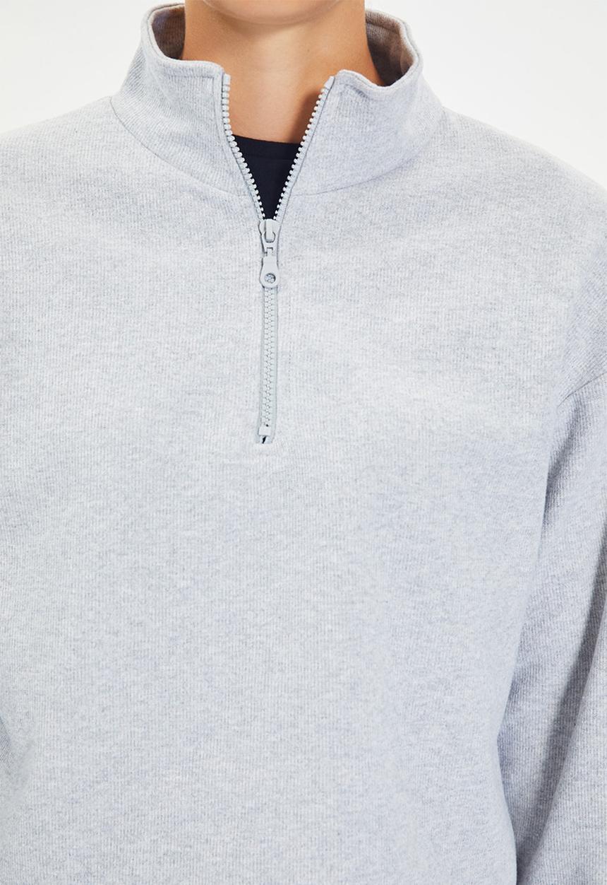 Trendyol - Zippered sweatshirt - grey